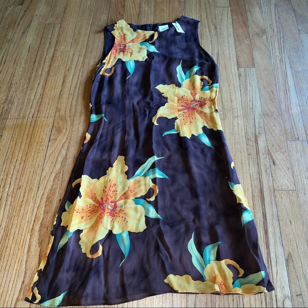 NWT Vintage Coldwater Creek Dress Womens 6 Floral Rayon Sleeveless Made in USA - Picture 2 of 6